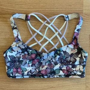 lululemon Sports Bra with Floral Butterfly Print